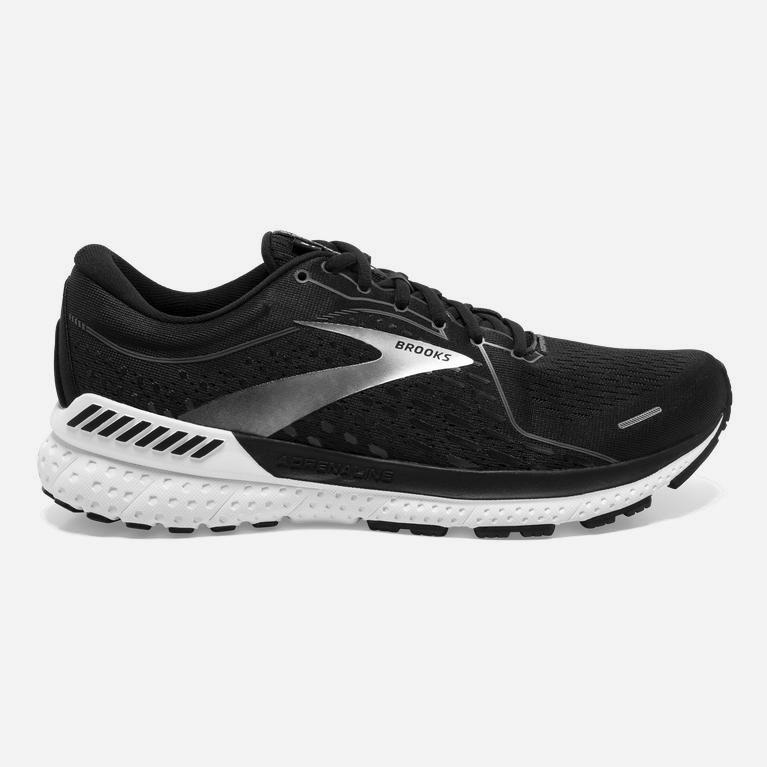 Tenis Brooks Adrenaline Gts 21 - Zapatillas Para Correr En Asfalto Hombre - Negras / Blancas (YPNA-0